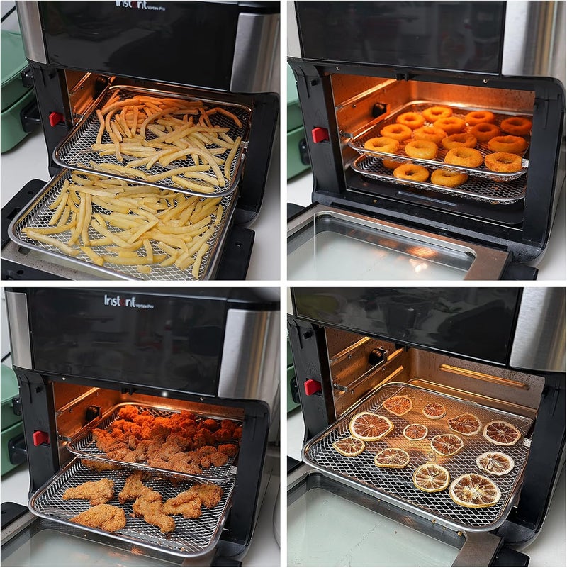 Kispog 3-Pack Cooking Crisper Trays: Mesh Stainless Steel Replacement Trays Fit Instant Pot Air Fryer Oven 10QT - Max Airflow - BPA-Free - Teflon-Free - 2026 - Image 5